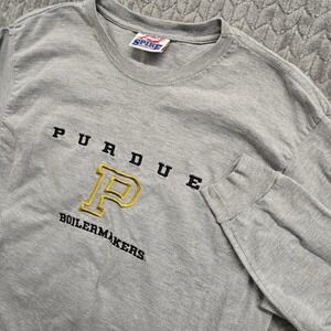 Vintage Purdue Boilermakers‎ Shirt Mens XL Gray Long Sleeve Y2K 00s Spike Sports
